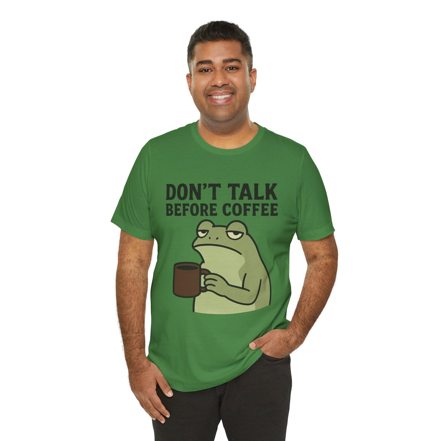 Don't Talk Before Coffee Grumpy Frog Shirt Funny Coffee Lover Tee Not A Morning Person Introvert Dad Gift Barista Graphic