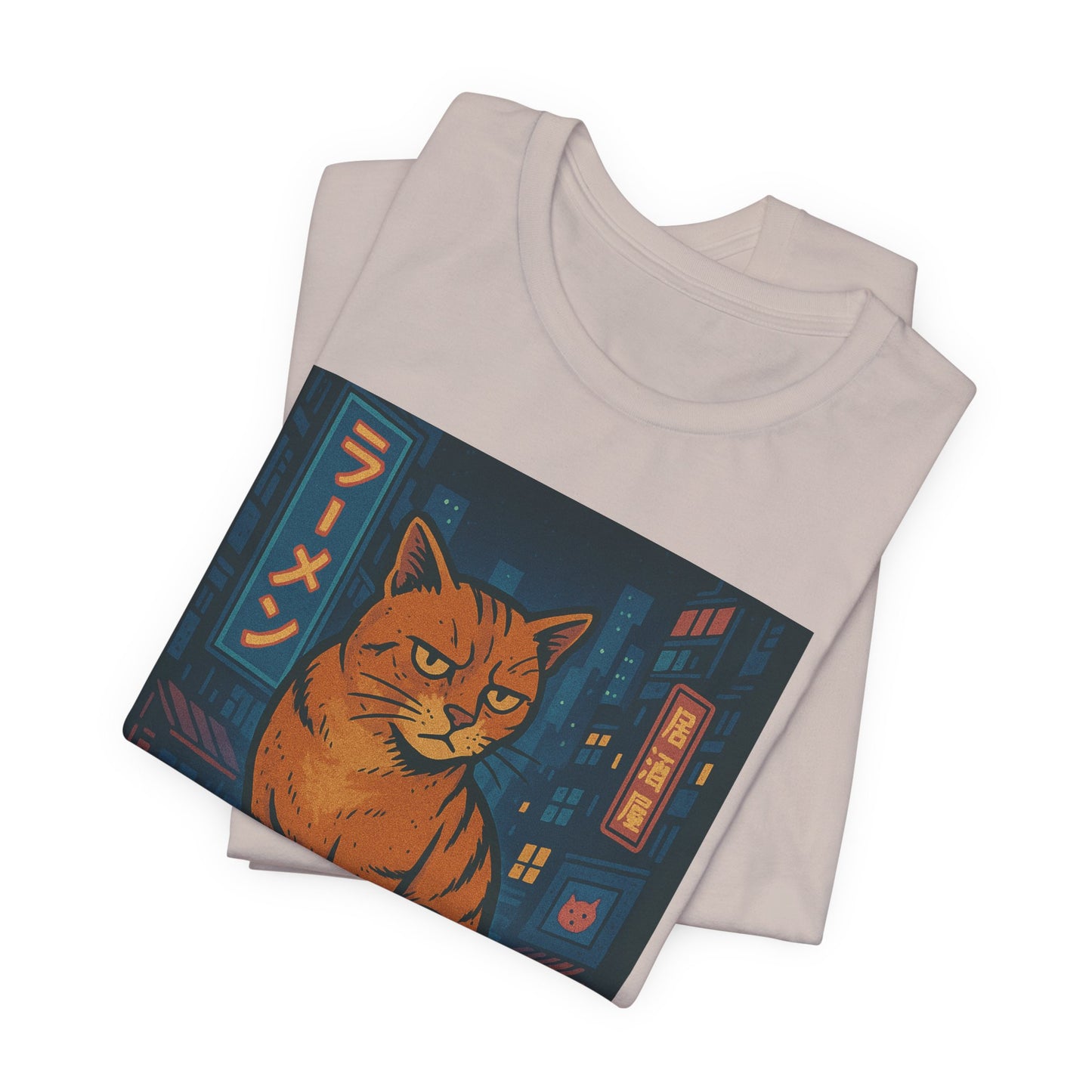 Neo Tokyo Stray Cat Shirt Retro Anime Poster Style Nora Neko Tee Ramen Izakaya Night Graphic Japan Streetwear Gift for Dad