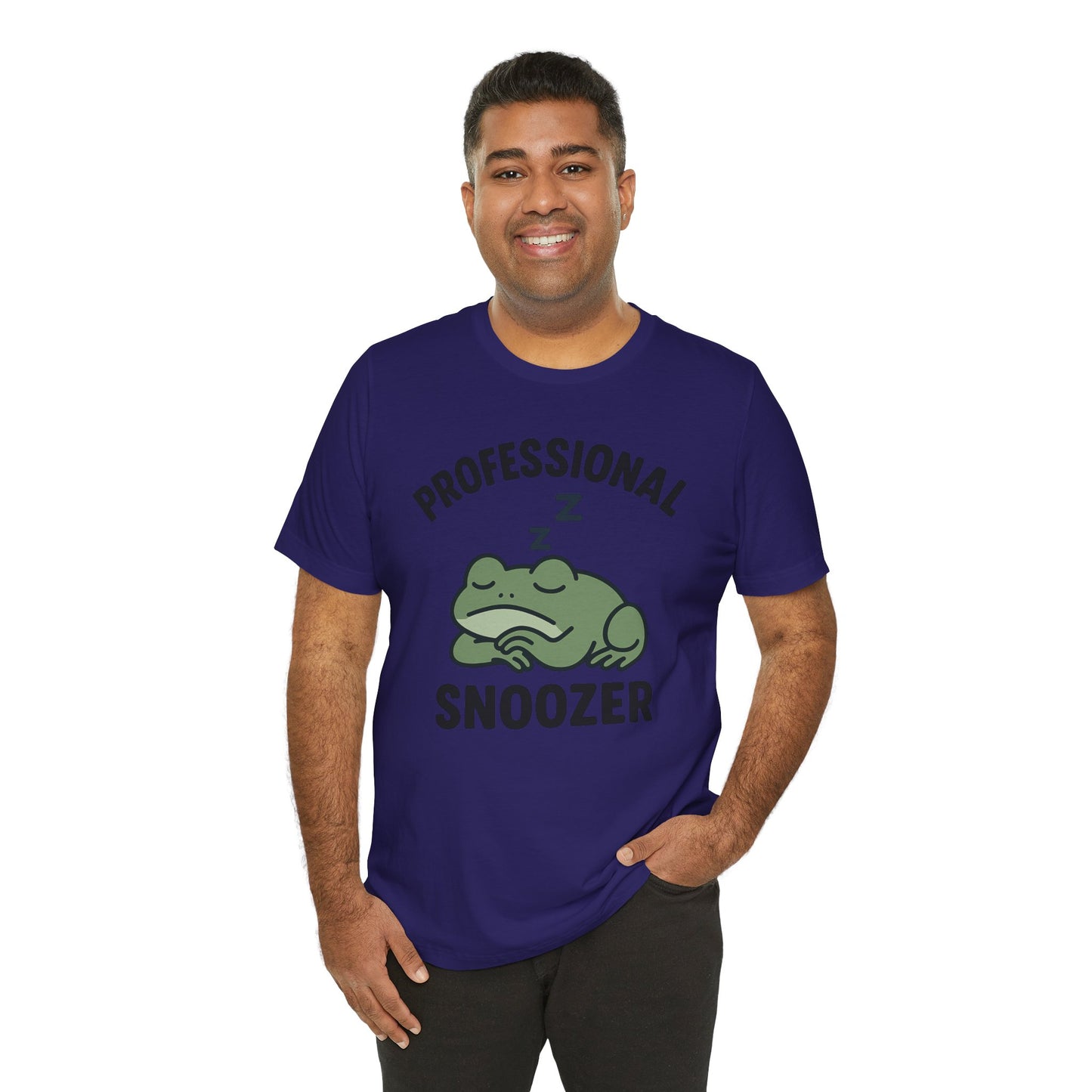 Professional Snoozer Frog Shirt Funny Sleepy Tee Night Owl Top Coffee First Gift for Dad Cute Graphic Cozy Loungewear
