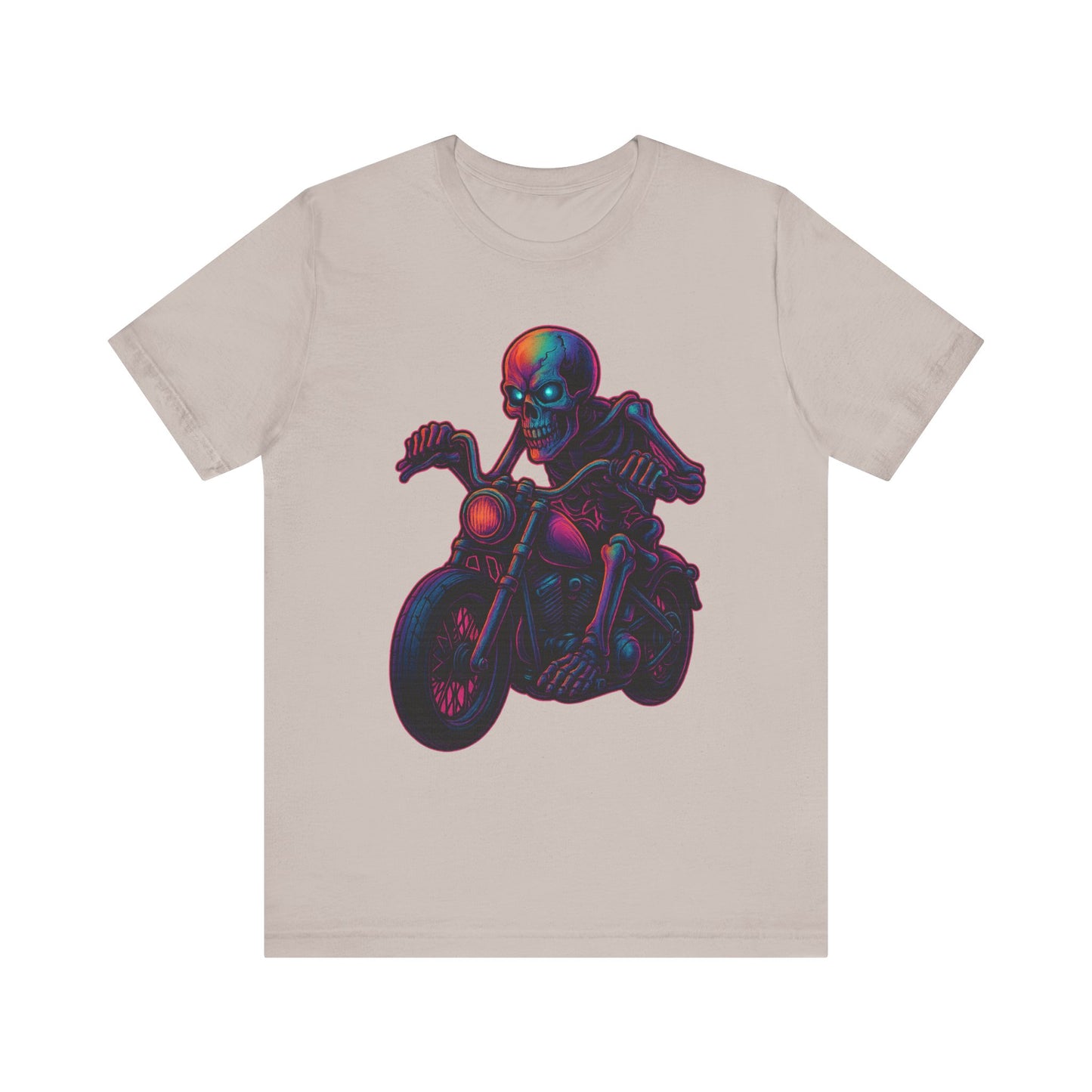 Neon Gashadokuro Harley Rider Tattoo Style Shirt Horror Yokai Streetwear for Adults Biker Dad Gift Japanese Art Tee