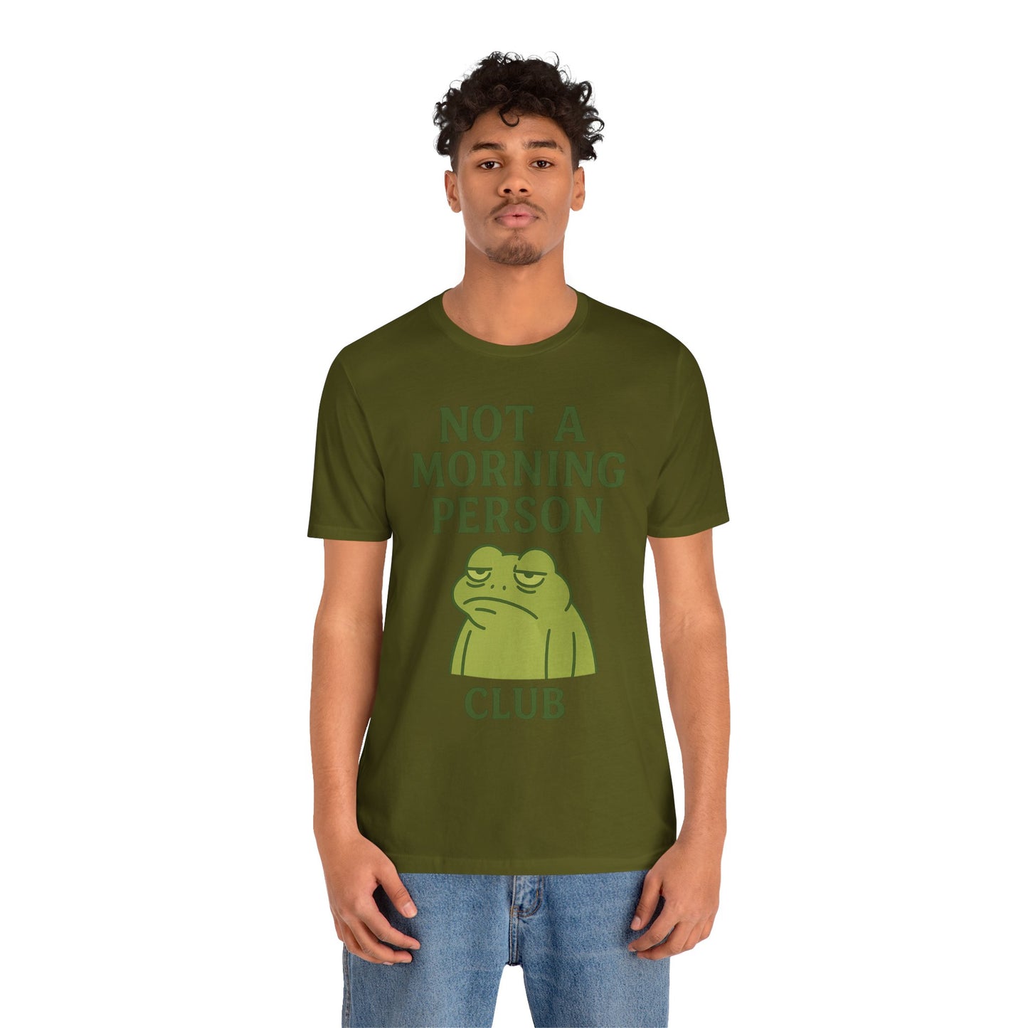 Not a Morning Person Club Sleepy Frog Shirt Funny Coffee Before Talk Tee Kawaii Aesthetic Gift for Dad Cozy Graphic Top