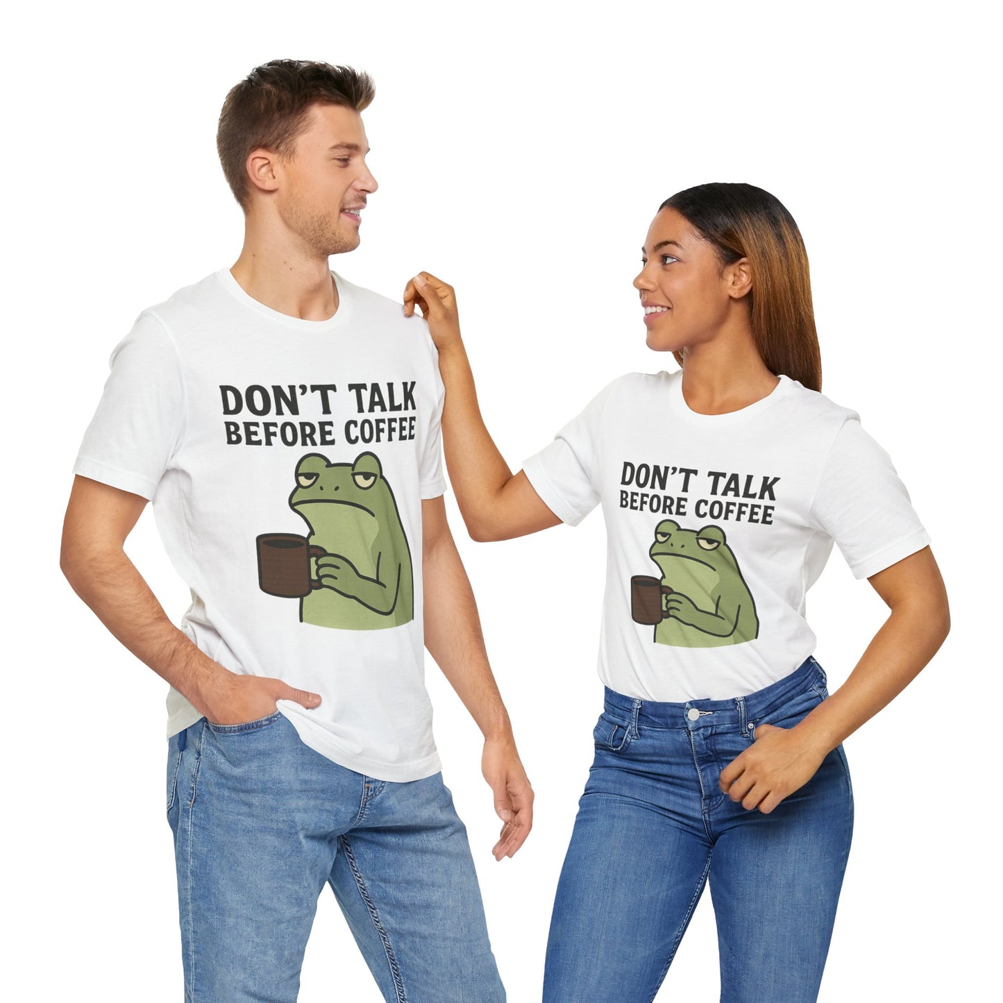 Don't Talk Before Coffee Grumpy Frog Shirt Funny Coffee Lover Tee Not A Morning Person Introvert Dad Gift Barista Graphic