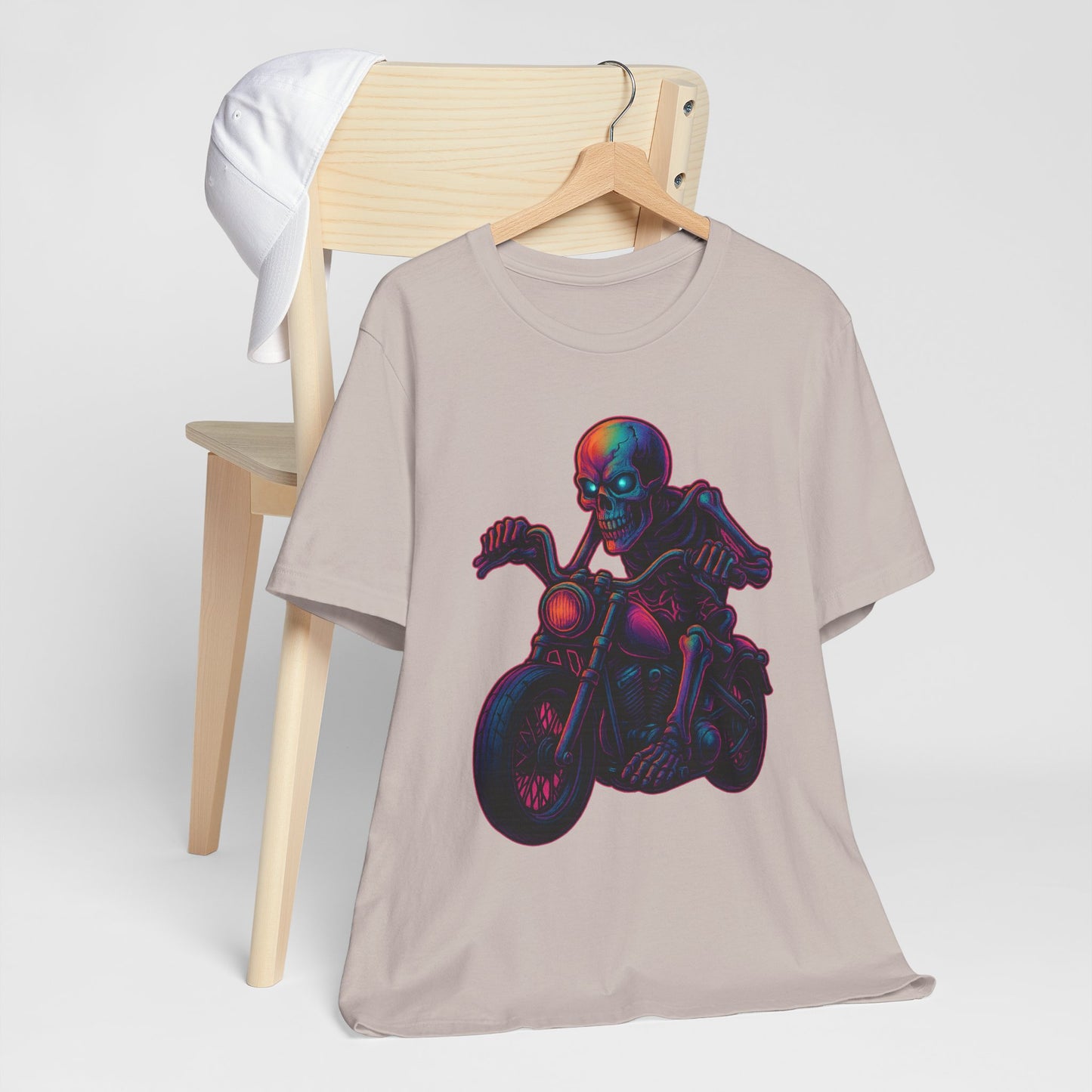 Neon Gashadokuro Harley Rider Tattoo Style Shirt Horror Yokai Streetwear for Adults Biker Dad Gift Japanese Art Tee