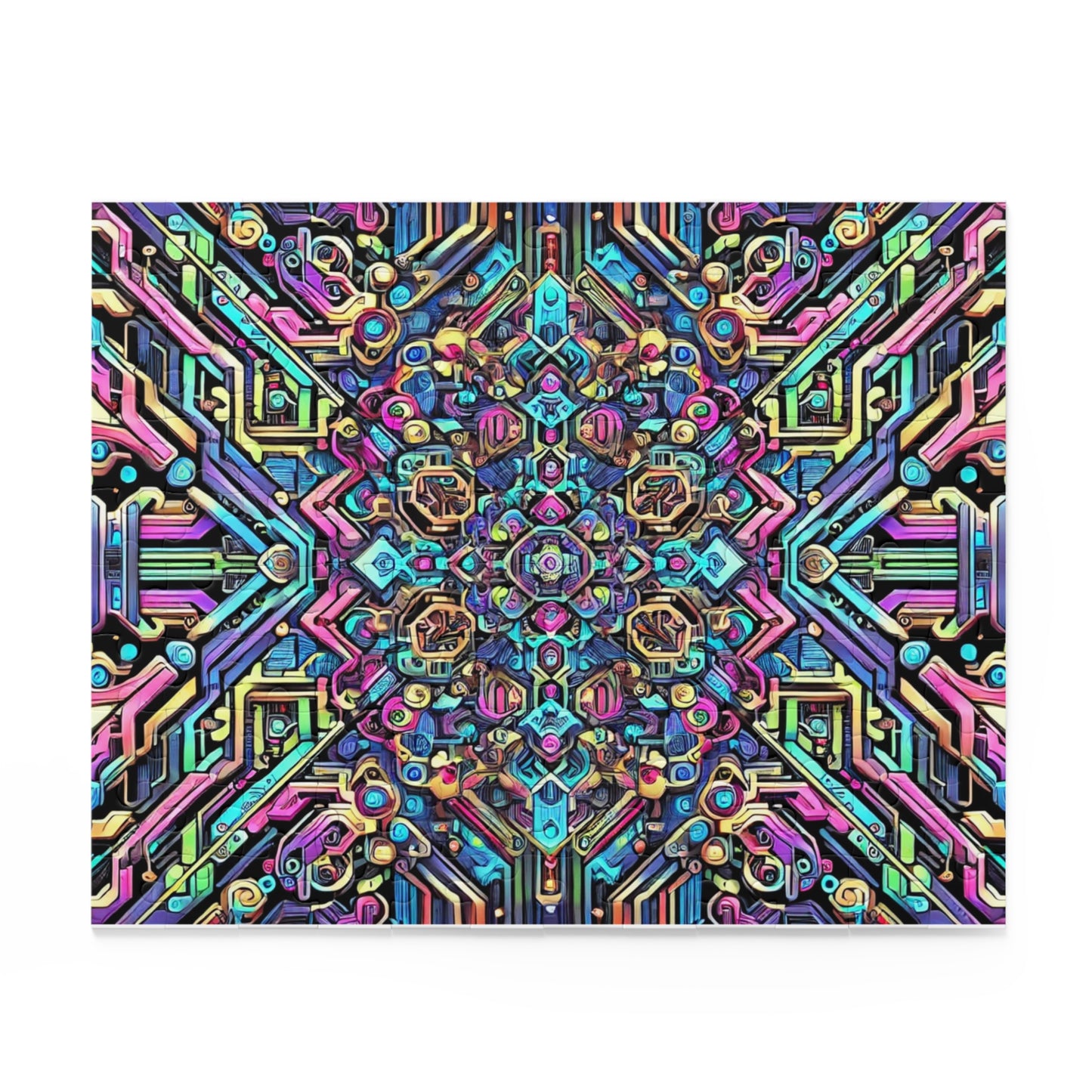 Futuristic Neon Circuit Puzzle-Ultra-Detailed Geometric Jigsaw for Adults | Sci-Fi Abstract Challenge (1000+ Pieces)