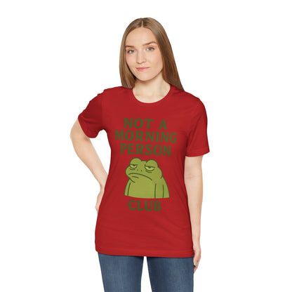 Not a Morning Person Club Sleepy Frog Shirt Funny Coffee Before Talk Tee Kawaii Aesthetic Gift for Dad Cozy Graphic Top