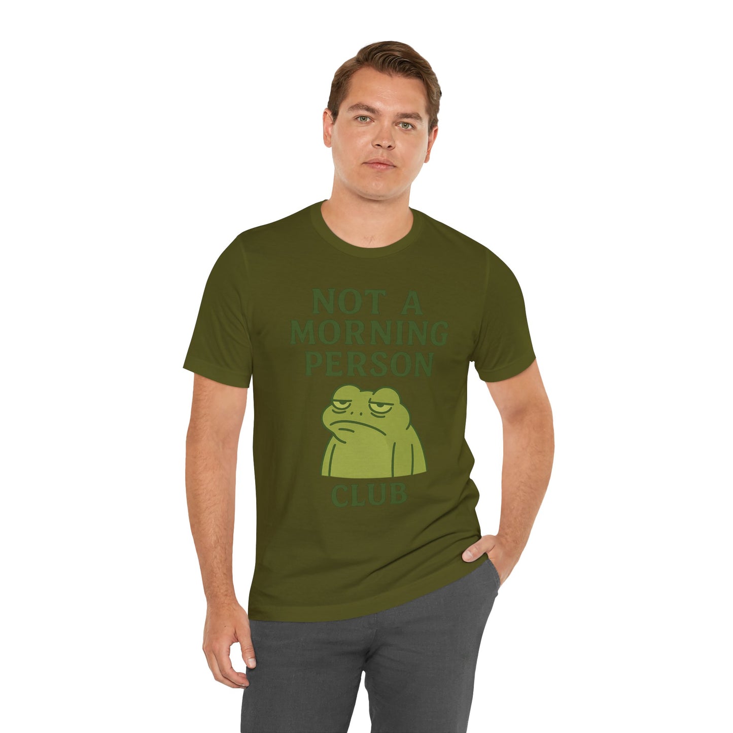 Not a Morning Person Club Sleepy Frog Shirt Funny Coffee Before Talk Tee Kawaii Aesthetic Gift for Dad Cozy Graphic Top
