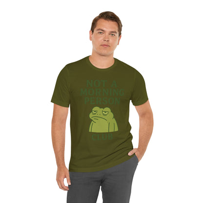 Not a Morning Person Club Sleepy Frog Shirt Funny Coffee Before Talk Tee Kawaii Aesthetic Gift for Dad Cozy Graphic Top