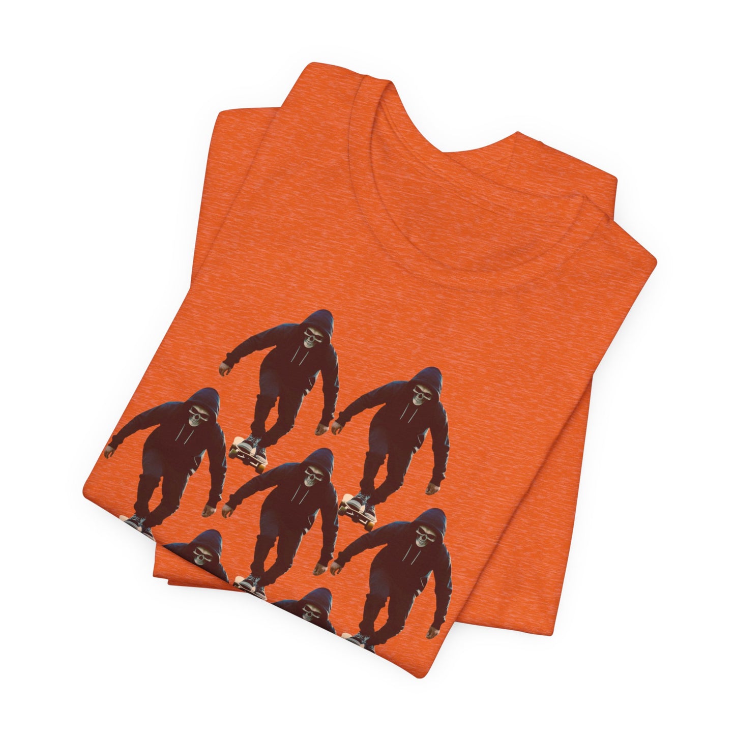 Skull Hoodie Skater T Shirt Urban Streetwear Skateboard Graphic Tee Gothic Horror Skate Style Gift for Dad Teen Boys Halloween Vibe