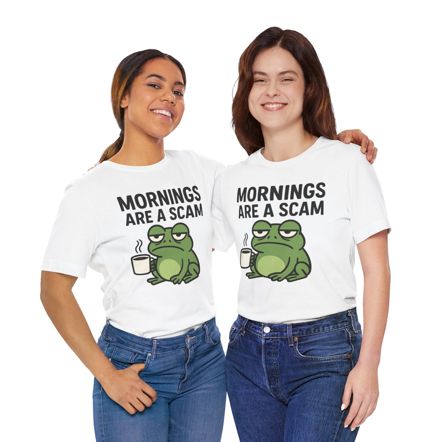 Mornings Are a Scam Frog Shirt Funny Sleepy Tee Night Owl Top Coffee First Gift for Dad Cute Graphic Loungewear Aesthetic