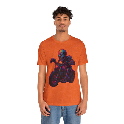 Neon Gashadokuro Harley Rider Tattoo Style Shirt Horror Yokai Streetwear for Adults Biker Dad Gift Japanese Art Tee