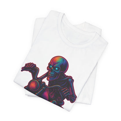 Neon Gashadokuro Harley Rider Tattoo Style Shirt Horror Yokai Streetwear for Adults Biker Dad Gift Japanese Art Tee