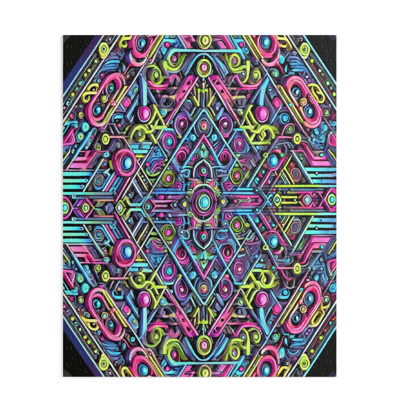 Futuristic Neon Circuit Puzzle-Ultra-Detailed Geometric Jigsaw for Adults | Sci-Fi Abstract Challenge (1000+ Pieces)