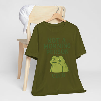 Not a Morning Person Club Sleepy Frog Shirt Funny Coffee Before Talk Tee Kawaii Aesthetic Gift for Dad Cozy Graphic Top