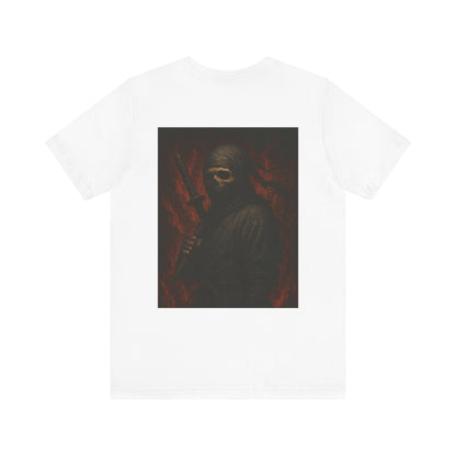 Dark Ninja Skull T-Shirt - Japanese Horror Art, Ninja Skeleton Graphic Tee, High-Detail Gothic Warrior Shirt, Unisex Streetwear