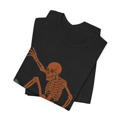 Skater Skeleton Graphic Tee for Adults - Vintage-Style Skeleton Skateboarding Shirt - Edgy Streetwear T-Shirt for Skaters and Art Lovers