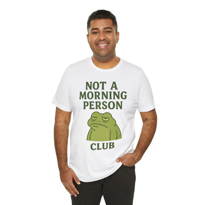 Not a Morning Person Club Sleepy Frog Shirt Funny Coffee Before Talk Tee Kawaii Aesthetic Gift for Dad Cozy Graphic Top