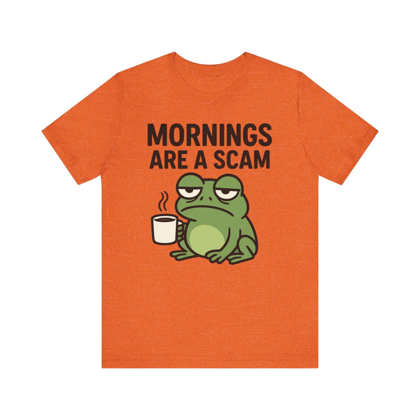 Mornings Are a Scam Frog Shirt Funny Sleepy Tee Night Owl Top Coffee First Gift for Dad Cute Graphic Loungewear Aesthetic