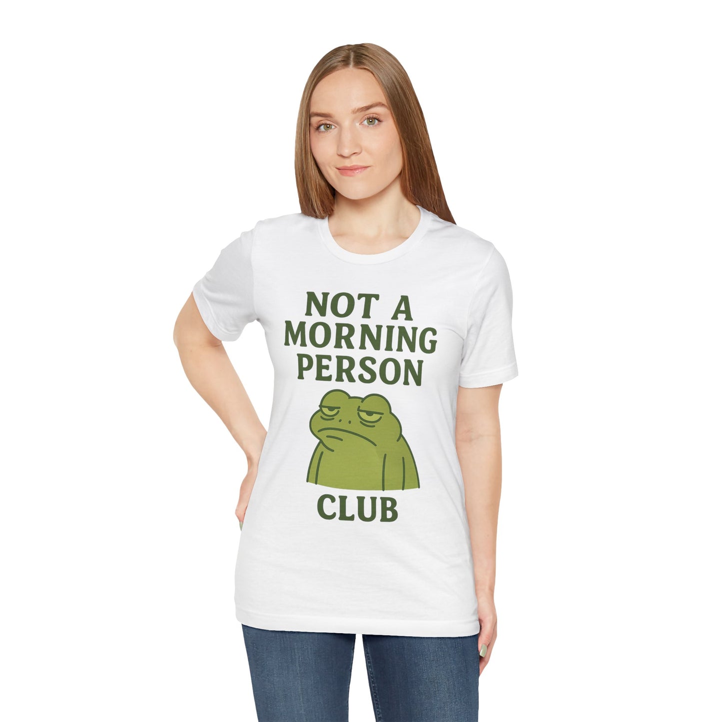 Not a Morning Person Club Sleepy Frog Shirt Funny Coffee Before Talk Tee Kawaii Aesthetic Gift for Dad Cozy Graphic Top