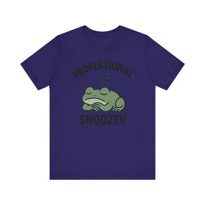 Professional Snoozer Frog Shirt Funny Sleepy Tee Night Owl Top Coffee First Gift for Dad Cute Graphic Cozy Loungewear