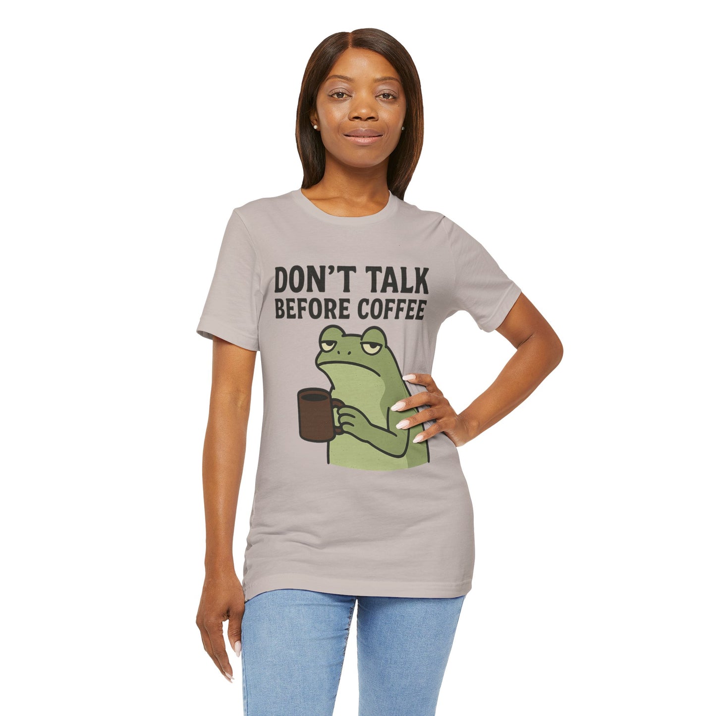 Don't Talk Before Coffee Grumpy Frog Shirt Funny Coffee Lover Tee Not A Morning Person Introvert Dad Gift Barista Graphic