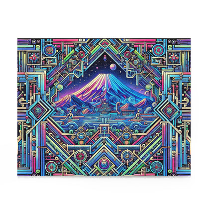 Neon x Geometric x Mt. Fuji! A super tricky puzzle with a cool sci-fi vibe-perfect brain workout for adults! 1000+ pieces of fun!