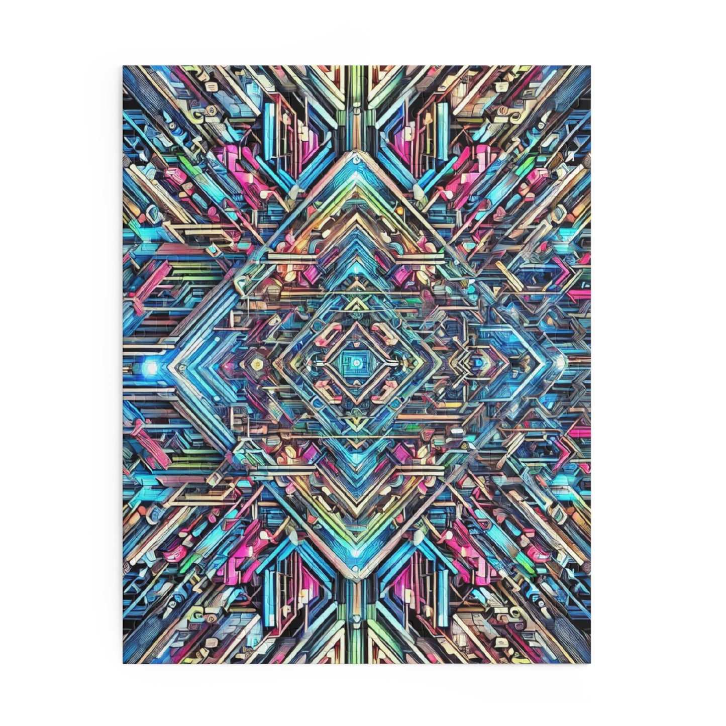 Futuristic Neon Circuit Puzzle-Ultra-Detailed Geometric Jigsaw for Adults | Sci-Fi Abstract Challenge (1000+ Pieces)