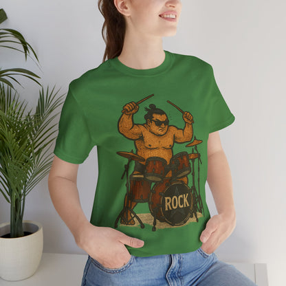 Sumo Drummer Graphic Tee Japanese Sumo Playing Drums Shirt for Music Lovers Band Dads Birthday Gift Festival Wear Streetwear Art