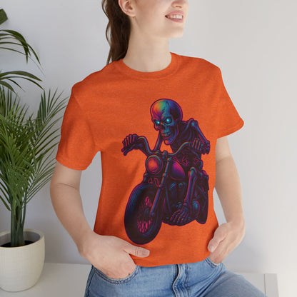 Neon Gashadokuro Harley Rider Tattoo Style Shirt Horror Yokai Streetwear for Adults Biker Dad Gift Japanese Art Tee