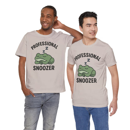 Professional Snoozer Frog Shirt Funny Sleepy Tee Night Owl Top Coffee First Gift for Dad Cute Graphic Cozy Loungewear