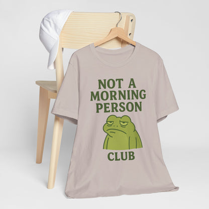 Not a Morning Person Club Sleepy Frog Shirt Funny Coffee Before Talk Tee Kawaii Aesthetic Gift for Dad Cozy Graphic Top