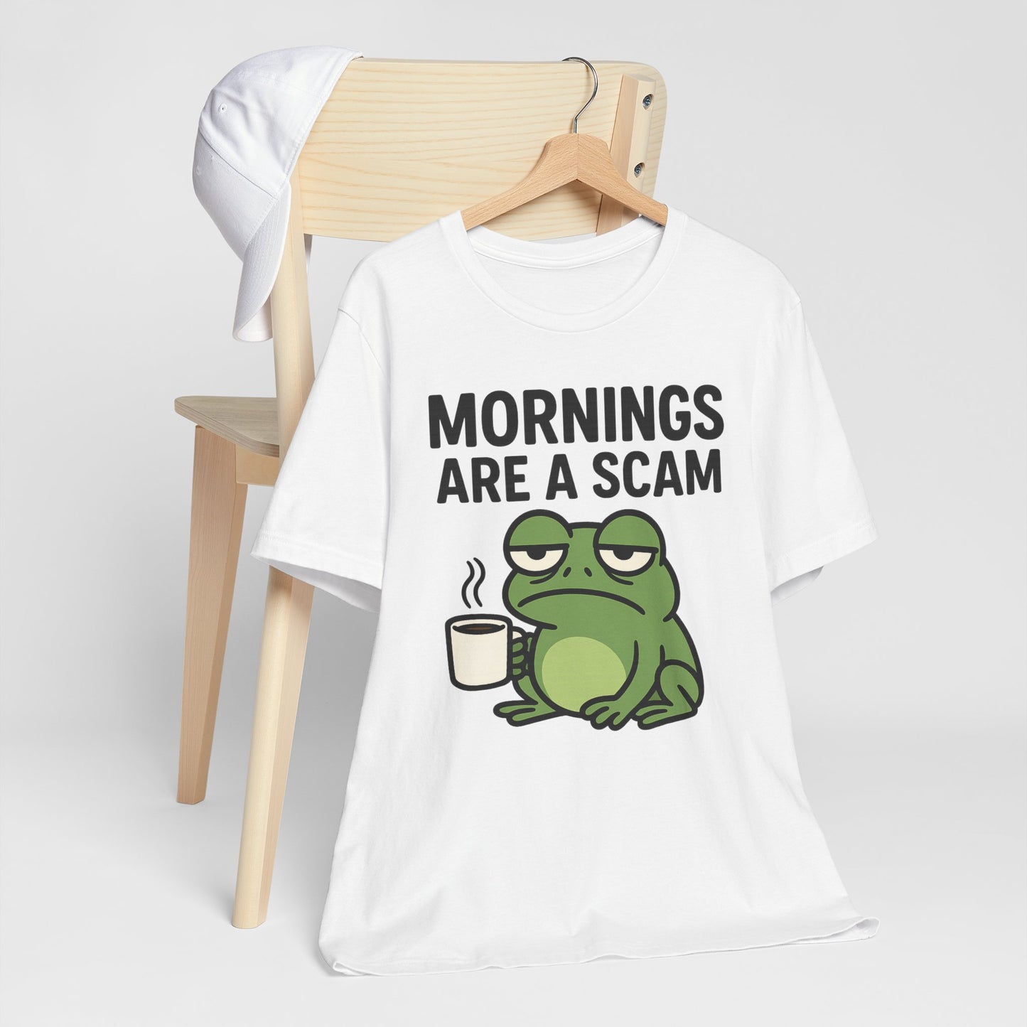 Mornings Are a Scam Frog Shirt Funny Sleepy Tee Night Owl Top Coffee First Gift for Dad Cute Graphic Loungewear Aesthetic