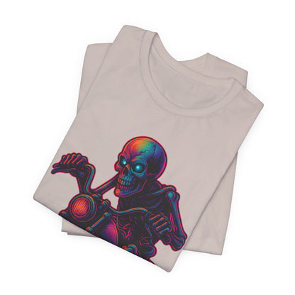 Neon Gashadokuro Harley Rider Tattoo Style Shirt Horror Yokai Streetwear for Adults Biker Dad Gift Japanese Art Tee