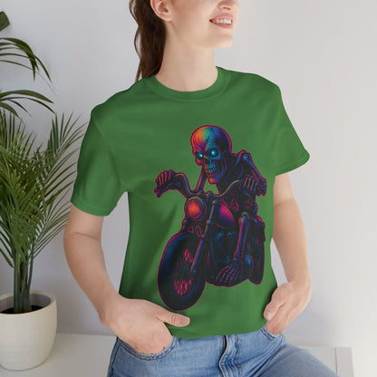 Neon Gashadokuro Harley Rider Tattoo Style Shirt Horror Yokai Streetwear for Adults Biker Dad Gift Japanese Art Tee
