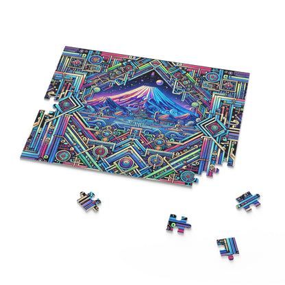 Neon x Geometric x Mt. Fuji! A super tricky puzzle with a cool sci-fi vibe-perfect brain workout for adults! 1000+ pieces of fun!