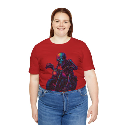 Neon Gashadokuro Harley Rider Tattoo Style Shirt Horror Yokai Streetwear for Adults Biker Dad Gift Japanese Art Tee