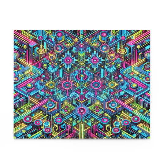 Futuristic Neon Circuit Puzzle-Ultra-Detailed Geometric Jigsaw for Adults | Sci-Fi Abstract Challenge (1000+ Pieces)