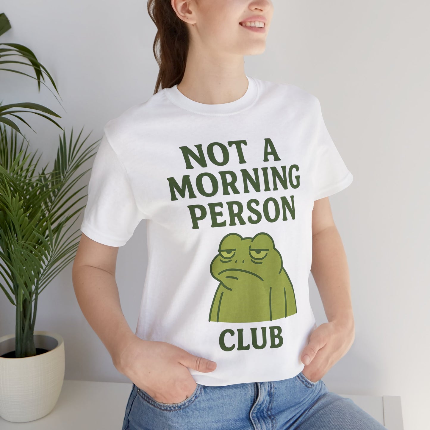 Not a Morning Person Club Sleepy Frog Shirt Funny Coffee Before Talk Tee Kawaii Aesthetic Gift for Dad Cozy Graphic Top