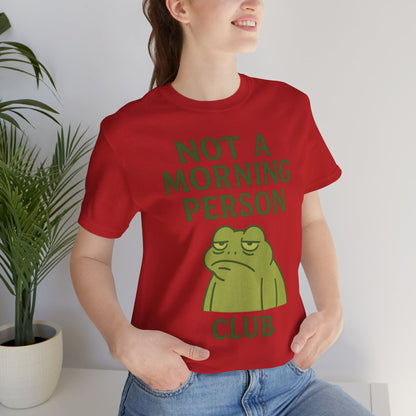 Not a Morning Person Club Sleepy Frog Shirt Funny Coffee Before Talk Tee Kawaii Aesthetic Gift for Dad Cozy Graphic Top