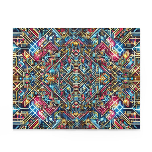 Futuristic Neon Circuit Puzzle-Ultra-Detailed Geometric Jigsaw for Adults | Sci-Fi Abstract Challenge (1000+ Pieces)