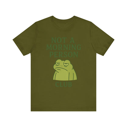Not a Morning Person Club Sleepy Frog Shirt Funny Coffee Before Talk Tee Kawaii Aesthetic Gift for Dad Cozy Graphic Top