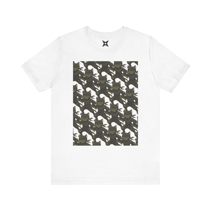 Ninja Cat T-Shirt - Cute Ninja Cat Front Print and Bold Japanese Kanji "NEKONIN" Back Print - Cool Unisex Japanese Streetwear Tee