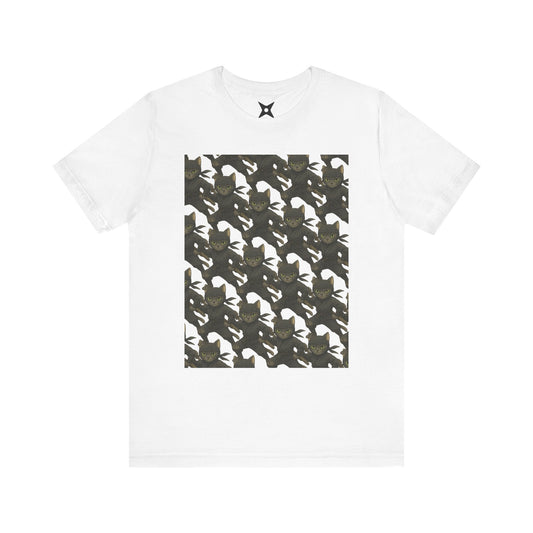 Ninja Cat T-Shirt - Cute Ninja Cat Front Print and Bold Japanese Kanji "NEKONIN" Back Print - Cool Unisex Japanese Streetwear Tee