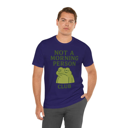 Not a Morning Person Club Sleepy Frog Shirt Funny Coffee Before Talk Tee Kawaii Aesthetic Gift for Dad Cozy Graphic Top
