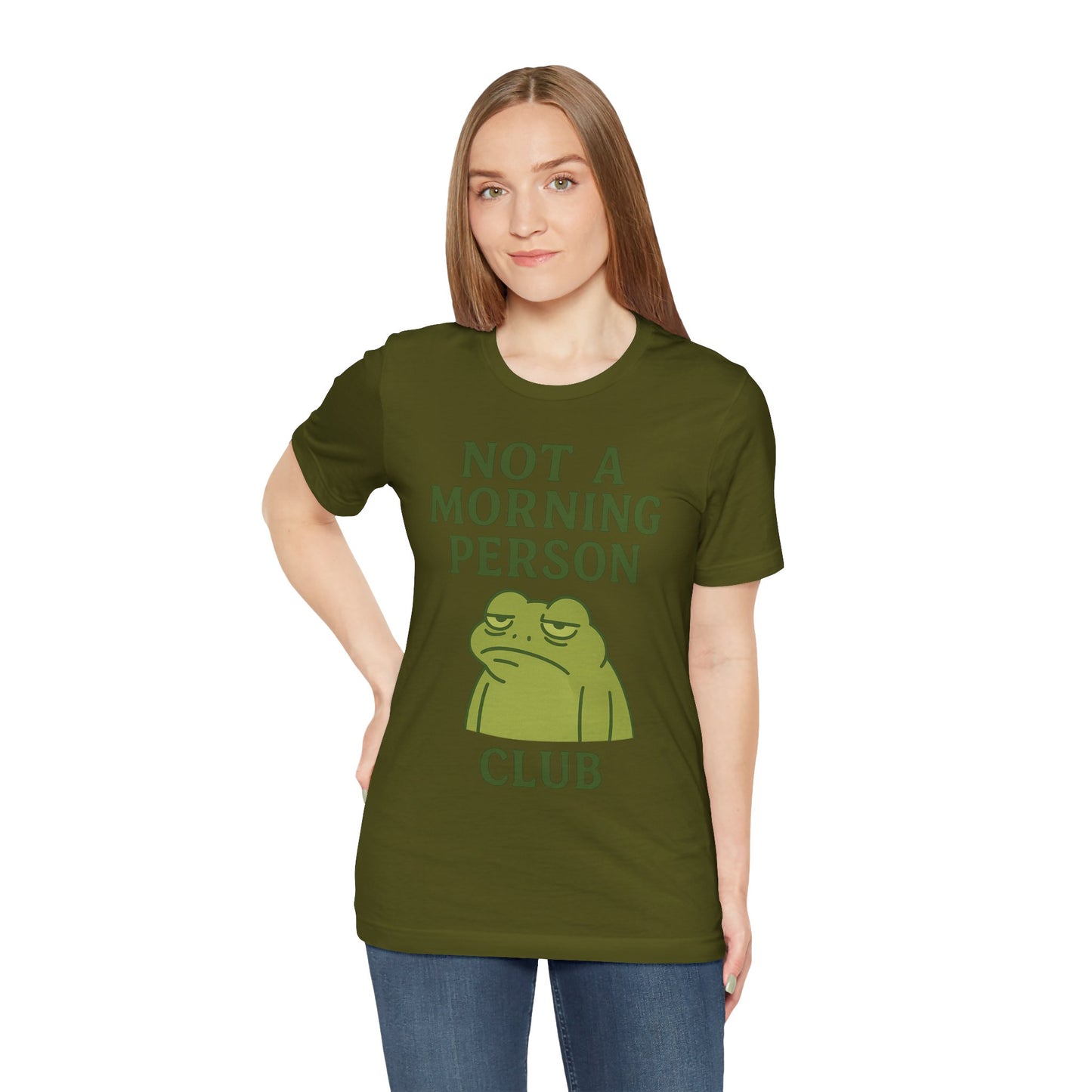 Not a Morning Person Club Sleepy Frog Shirt Funny Coffee Before Talk Tee Kawaii Aesthetic Gift for Dad Cozy Graphic Top