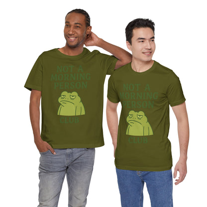 Not a Morning Person Club Sleepy Frog Shirt Funny Coffee Before Talk Tee Kawaii Aesthetic Gift for Dad Cozy Graphic Top