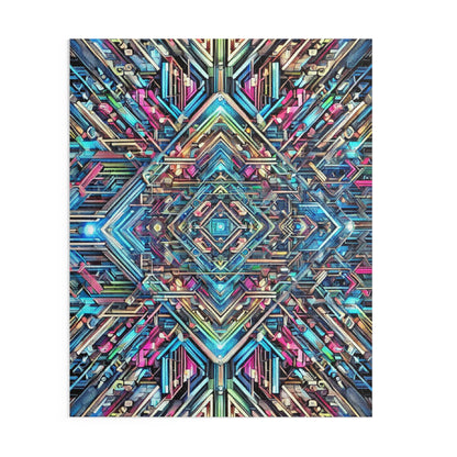 Futuristic Neon Circuit Puzzle-Ultra-Detailed Geometric Jigsaw for Adults | Sci-Fi Abstract Challenge (1000+ Pieces)