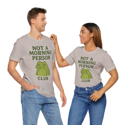 Not a Morning Person Club Sleepy Frog Shirt Funny Coffee Before Talk Tee Kawaii Aesthetic Gift for Dad Cozy Graphic Top