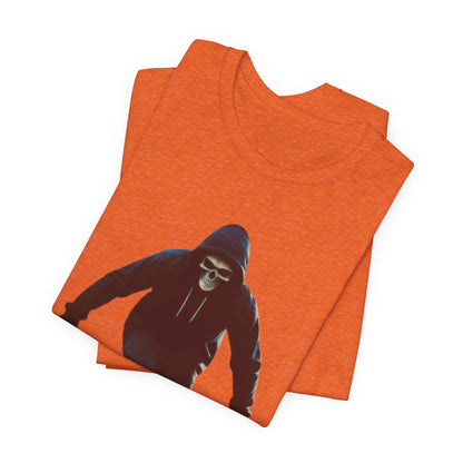 Skull Hoodie Skater T Shirt Urban Streetwear Skateboard Graphic Tee Gothic Horror Skate Style Gift for Dad Teen Boys Halloween Vibe