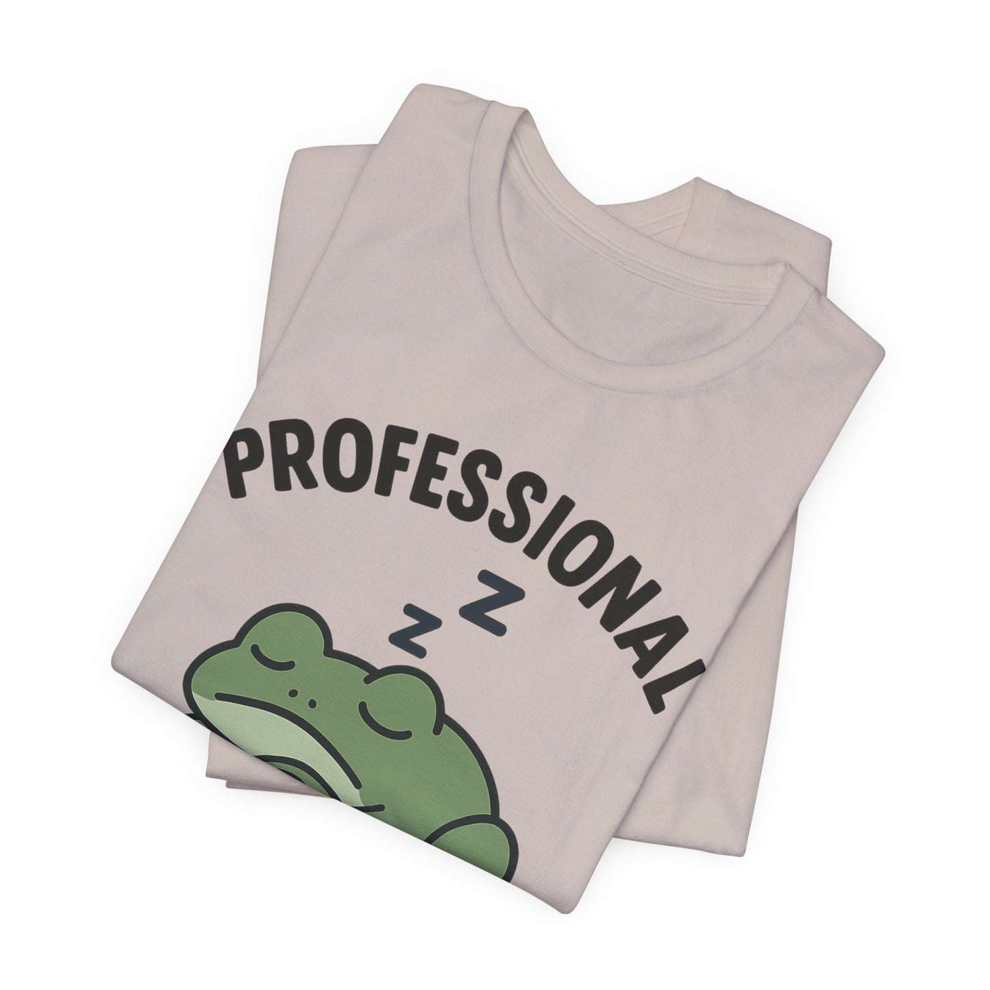Professional Snoozer Frog Shirt Funny Sleepy Tee Night Owl Top Coffee First Gift for Dad Cute Graphic Cozy Loungewear