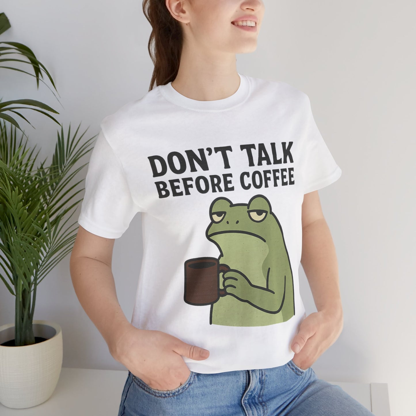Don't Talk Before Coffee Grumpy Frog Shirt Funny Coffee Lover Tee Not A Morning Person Introvert Dad Gift Barista Graphic